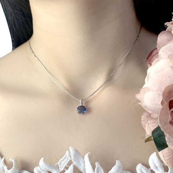 Серебряная подвеска с топазом Лондон Блю 2.213ct