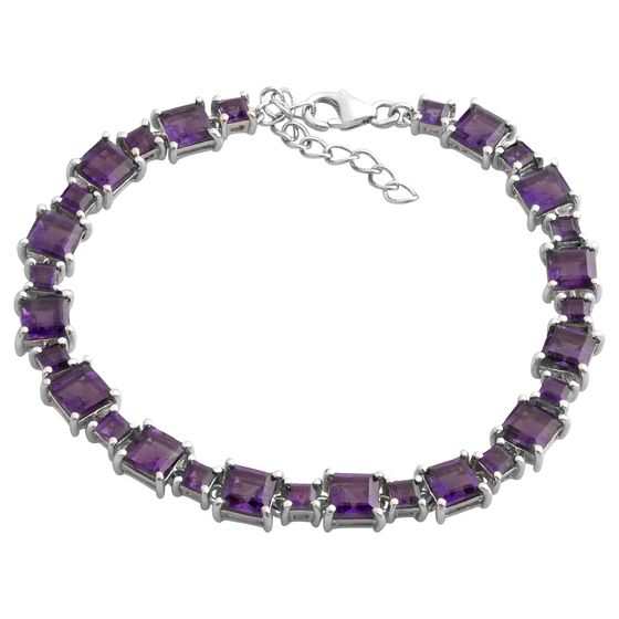 Серебряный браслет с аметистом 10.675ct