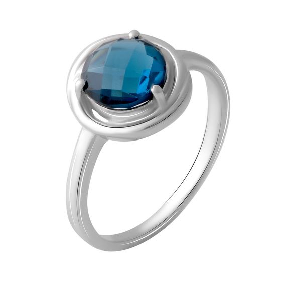 Серебряное кольцо с топазом Лондон Блю 1.525ct