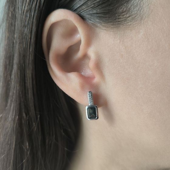 Серебряные серьги с топазом Лондон Блю 2.022ct