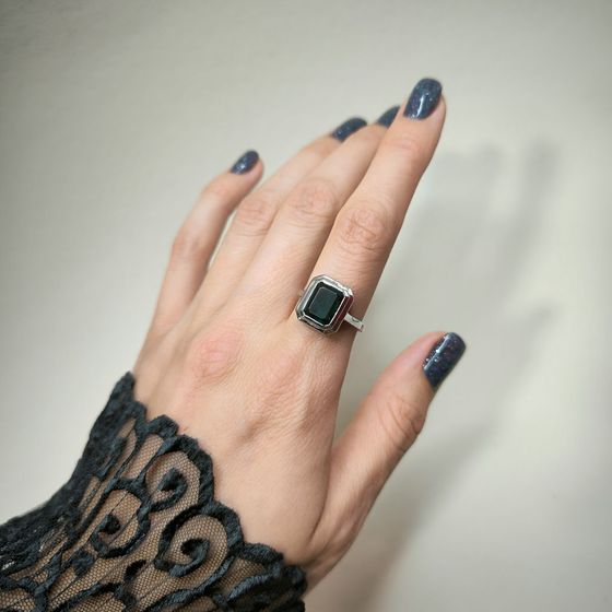 Серебряное кольцо с топазом Лондон Блю 3ct