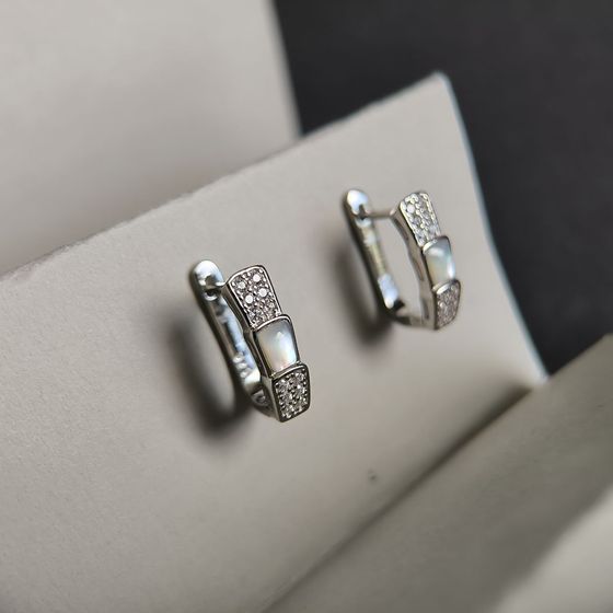 Серебряные серьги с перламутром