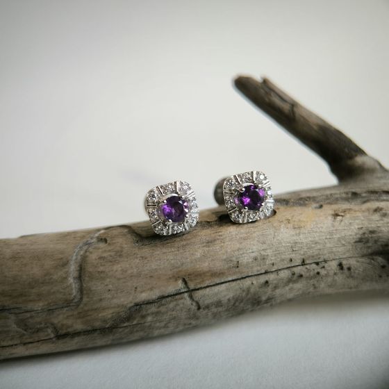 Серебряные серьги с аметистом 0.732ct