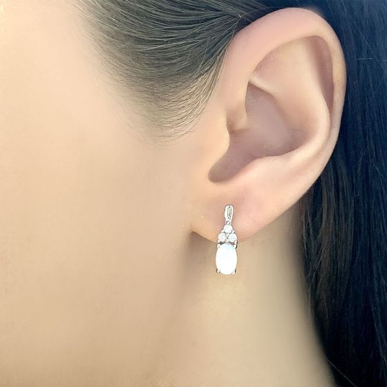 Серебряные серьги с опалом 0.972ct