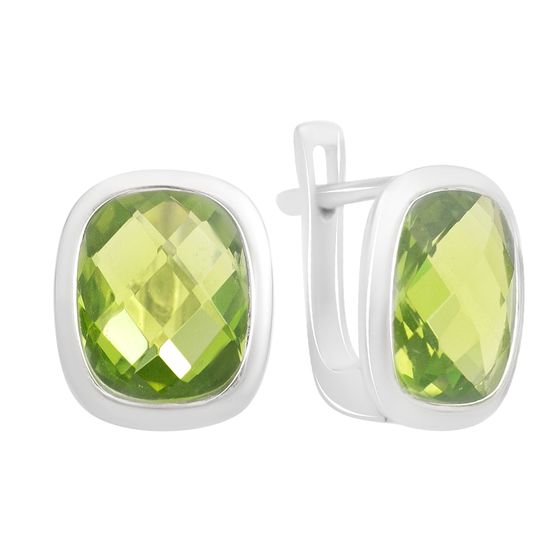 Серебряные серьги с хризолітом 5.274ct