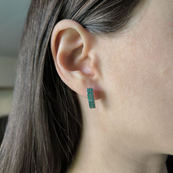 Серебряные серьги с изумрудом 1.263ct