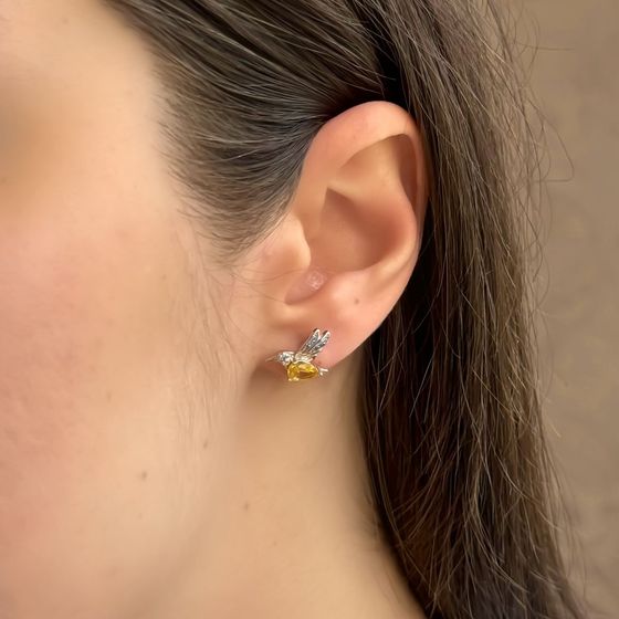 Серебряные серьги с фианитами