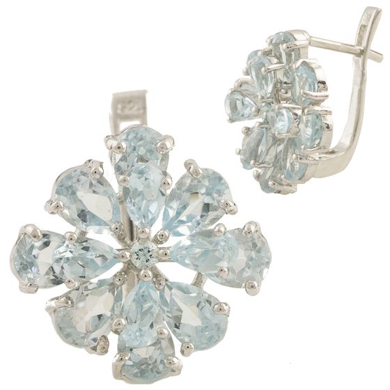 Серебряные серьги с топазом 10.348ct