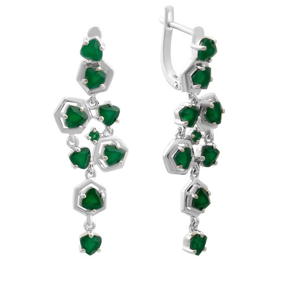 Серебряные серьги с агатом 3.177ct