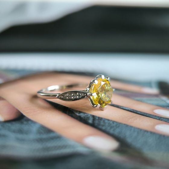 Серебряное кольцо с цитрином nano 1.579ct