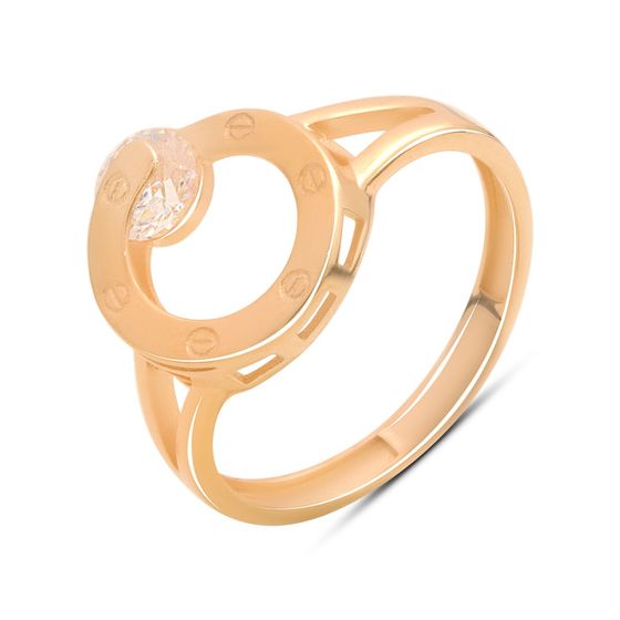 Золотое кольцо с фианитами 0.3ct