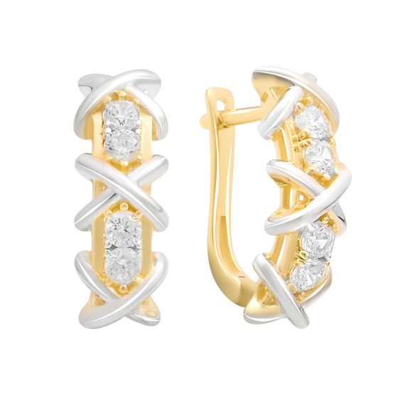 Серебряные серьги с фианитами 0.32ct