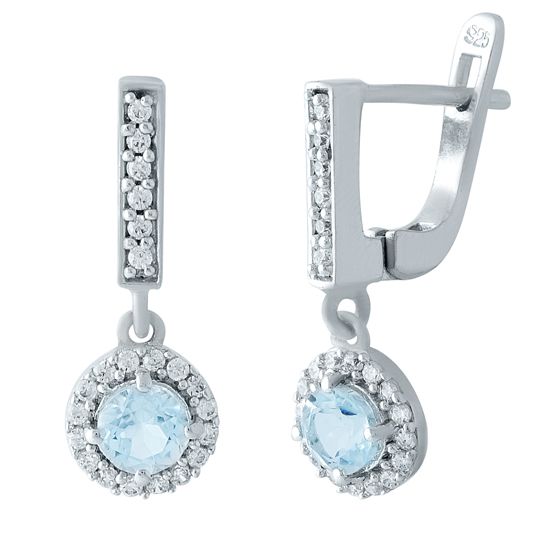 Серебряные серьги с топазом 1.784ct