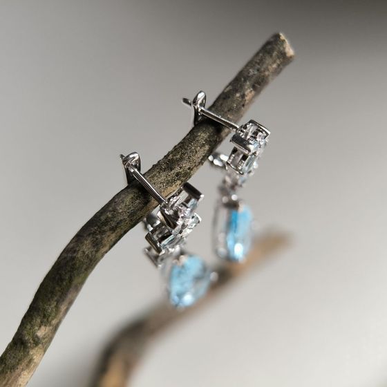 Серебряные серьги с топазом 12.405ct