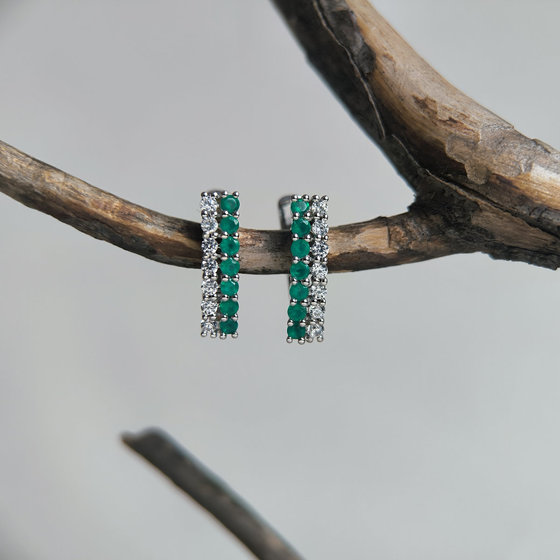 Серебряные серьги с агатом 1.117ct