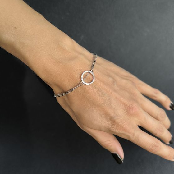 Серебряный браслет с фианитами