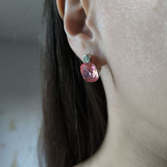 Серебряные серьги с фианитами