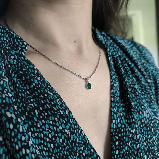 Серебряная подвеска с фианитами