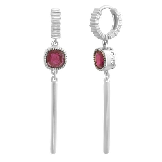 Серебряные серьги с рубином