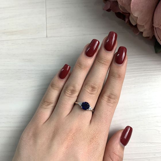Серебряное кольцо с сапфиром nano 1.269ct