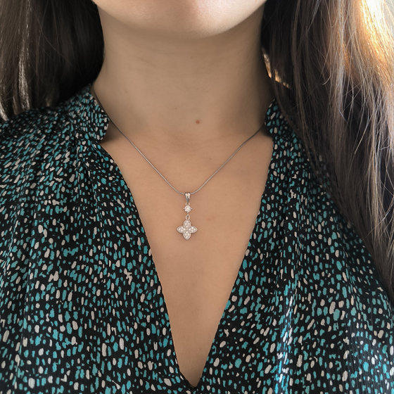 Серебряная подвеска с фианитами