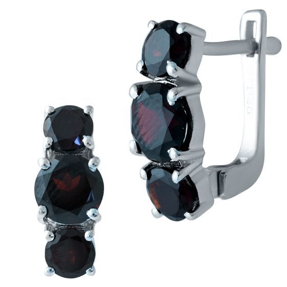 Серебряные серьги с гранатом 5.803ct
