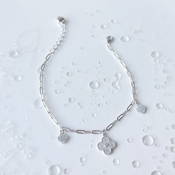 Серебряный браслет с фианитами