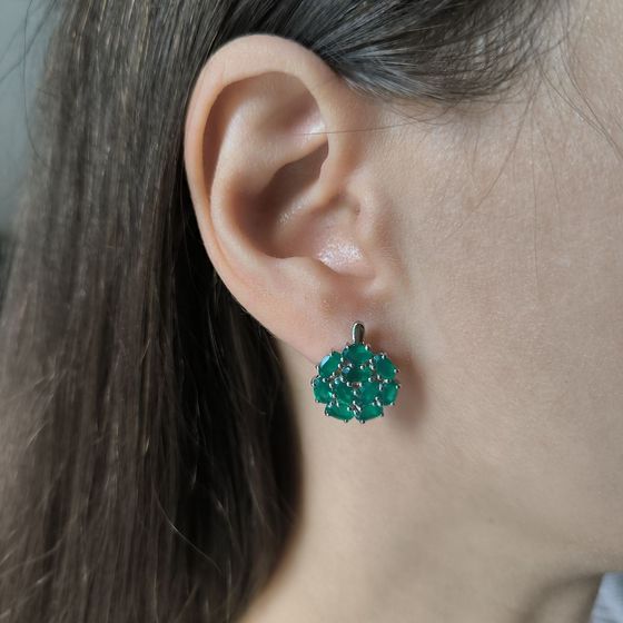 Серебряные серьги с агатом 3.875ct