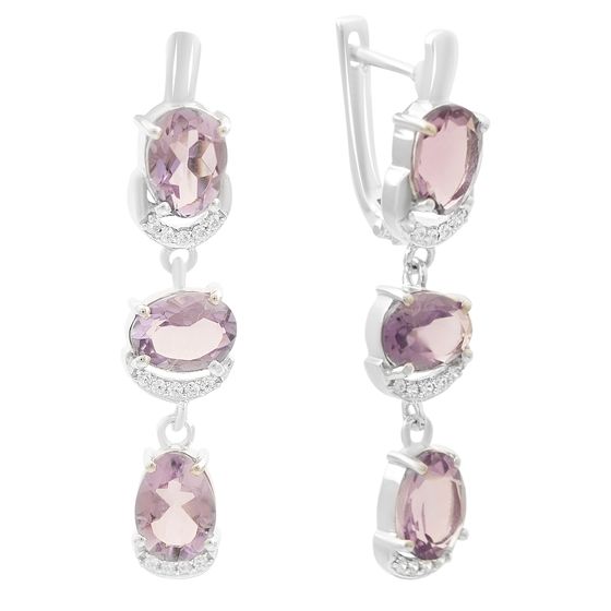 Серебряные серьги с аметистом 6.53ct