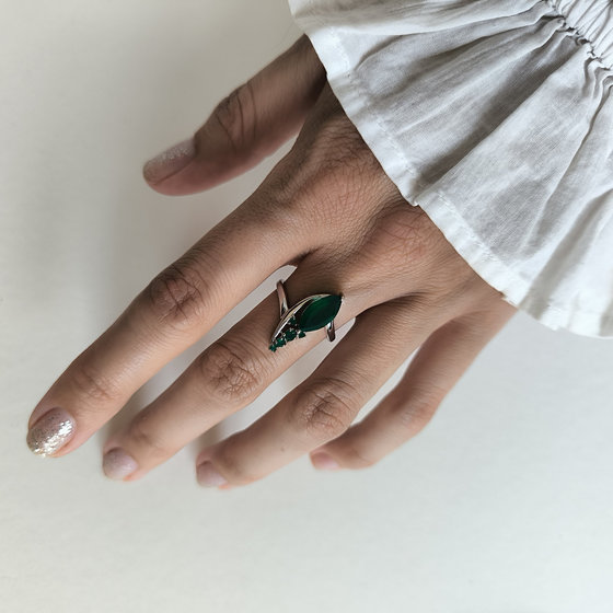 Серебряное кольцо с агатом 1.645ct
