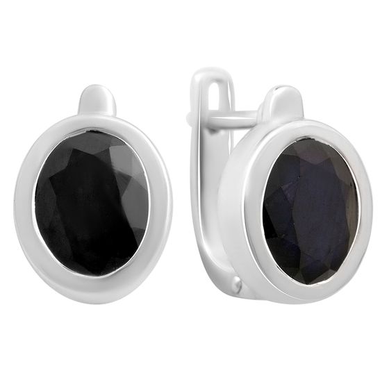 Серебряные серьги с сапфиром 6.438ct