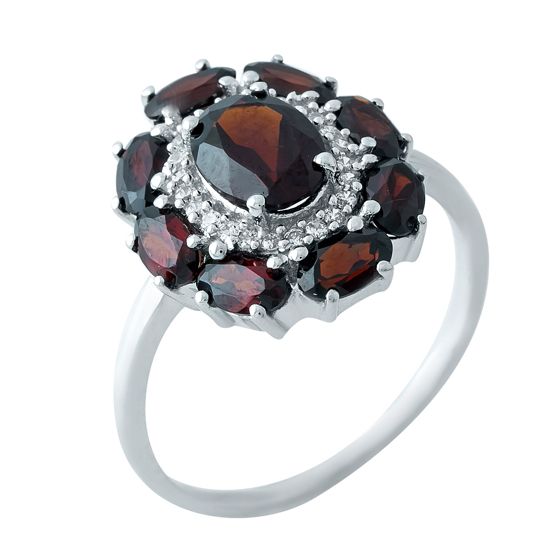Серебряное кольцо с гранатом 4.178ct