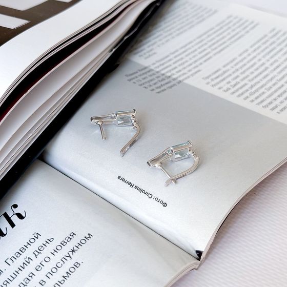 Серебряные серьги с топазом 3.667ct