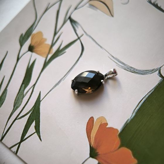 Серебряная подвеска с раухтопазом (дымчатым кварцем) 4.95ct