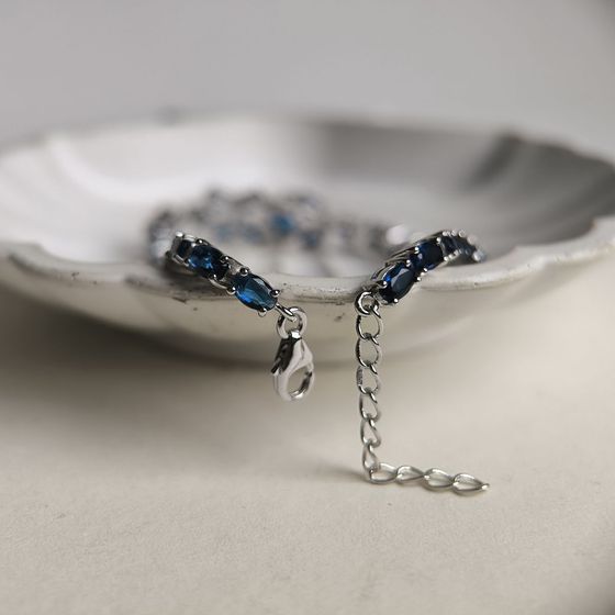 Серебряный браслет с сапфиром nano 5.738ct