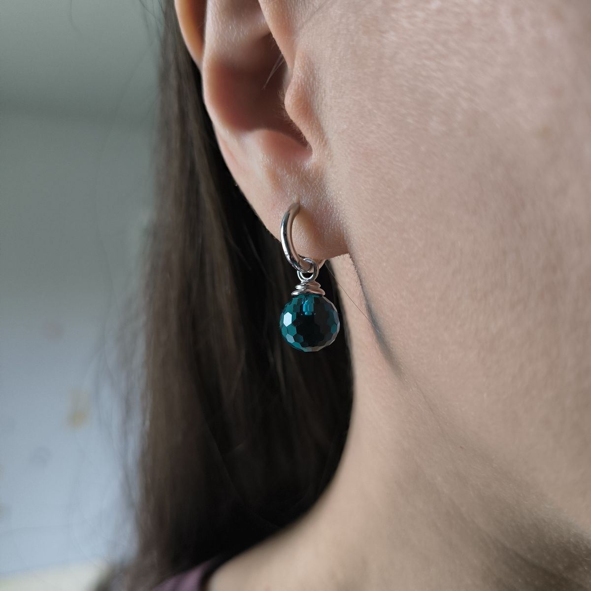 Серебряные серьги с фианитами