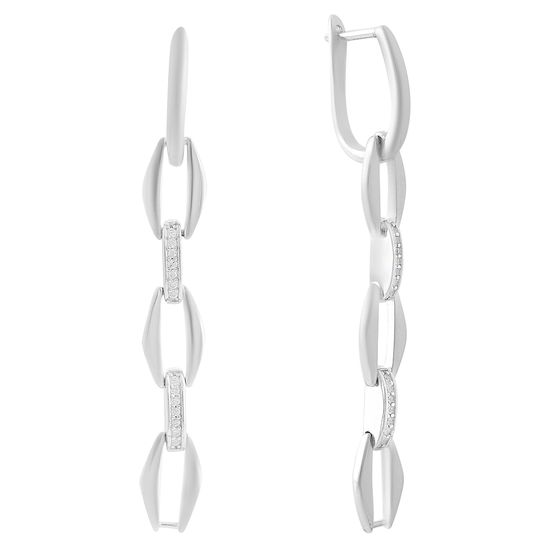 Серебряные серьги с фианитами