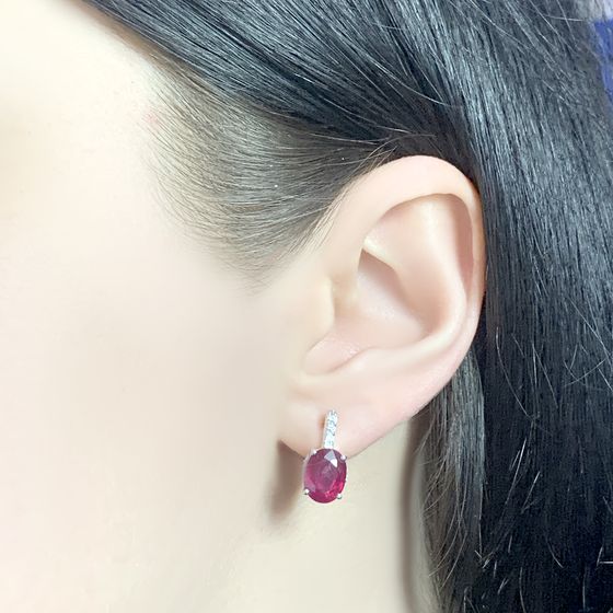 Серебряные серьги с рубином