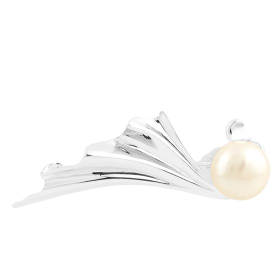 Серебряная брошка с жемчугом
