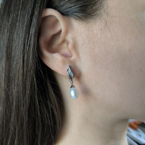 Серебряные серьги с жемчугом