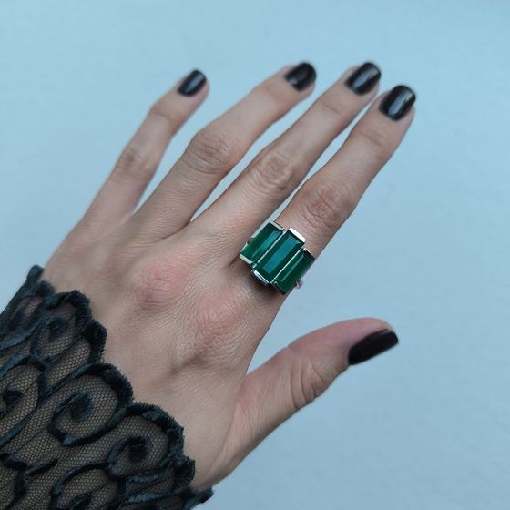 Серебряное кольцо с агатом 6.893ct