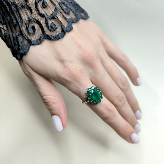 Серебряное кольцо с агатом 3.455ct