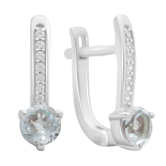 Серебряные серьги с топазом 1.211ct