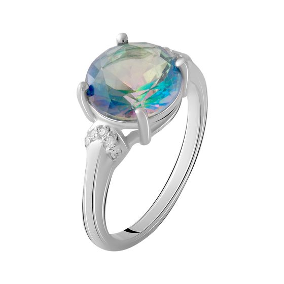 Серебряное кольцо с мистик топазом 3.148ct