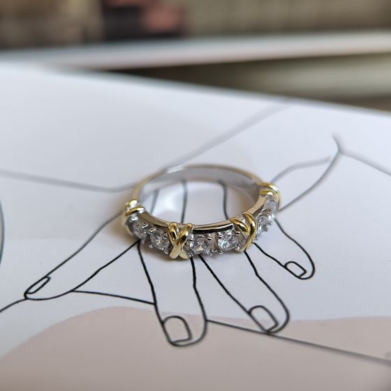 Серебряное кольцо с фианитами