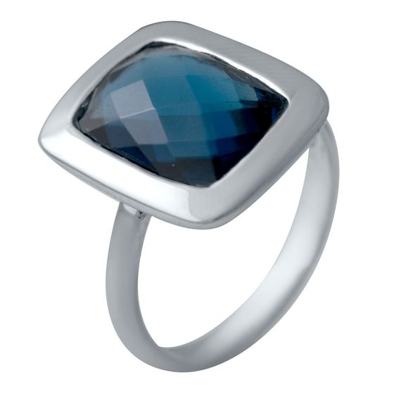 Серебряное кольцо с топазом Лондон Блю 5.28ct