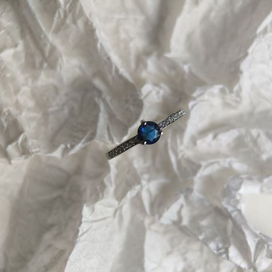 Серебряное кольцо с сапфиром nano 0.536ct