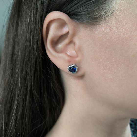 Серебряные серьги с сапфиром nano 1.698ct