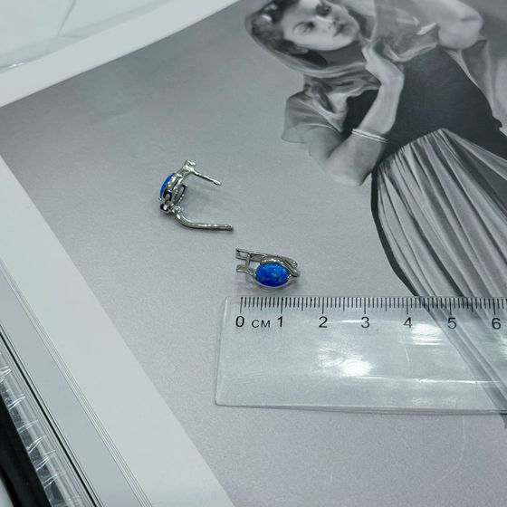 Серебряные серьги с опалом 1.291ct