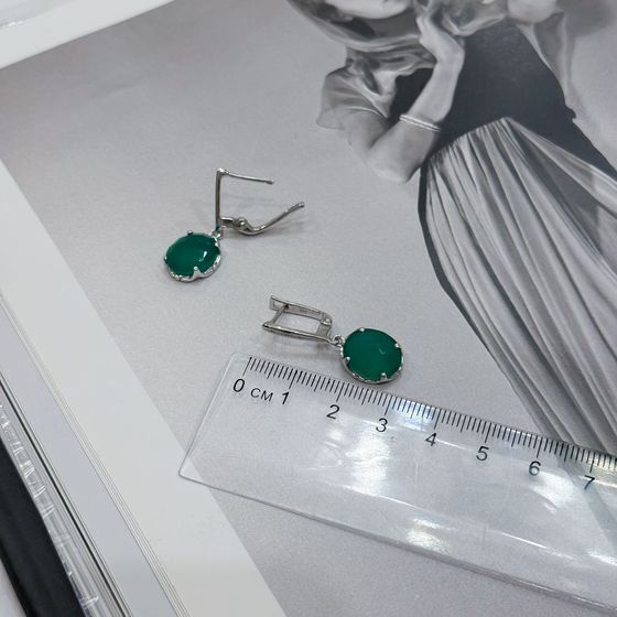 Серебряные серьги с агатом 8.435ct